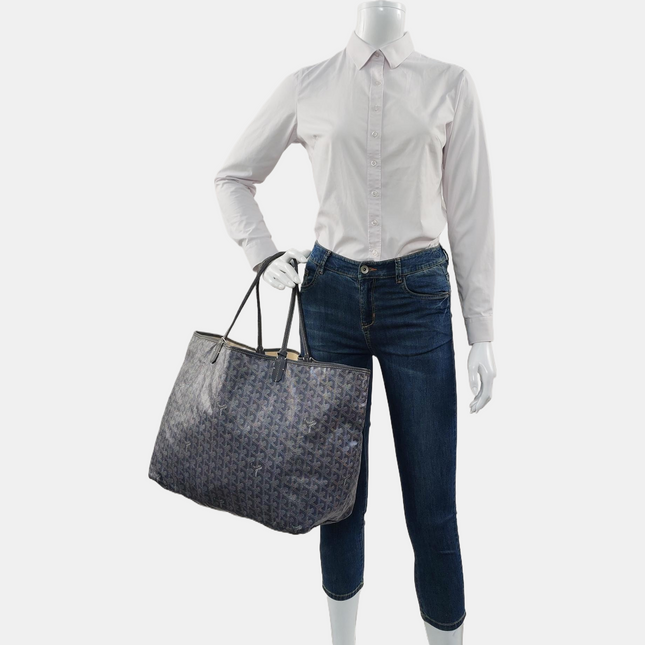 Goyard Saint Louis Tote GM Large Grey Goyardine Canvas