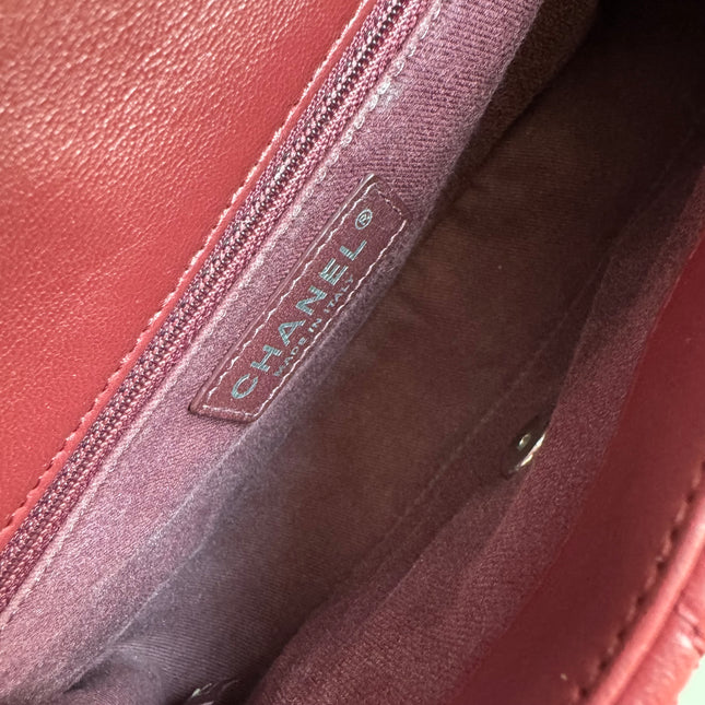 Chanel Classic Flap Medium Chevron Burgundy Quilted Lambskin Leather, 2015