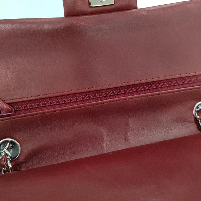 Chanel Classic Flap Medium Burgundy Patent Leather Silver HW, 2010-2011