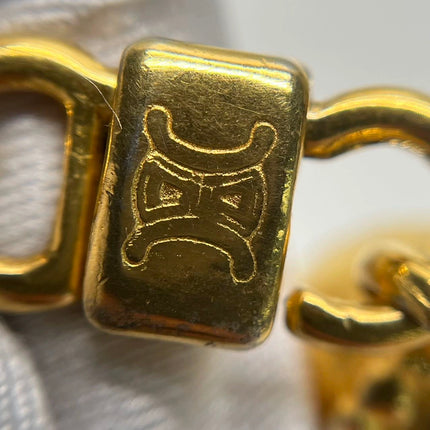 Celine 1990s Gold-tone Triomphe Planet Link Charm Bracelet