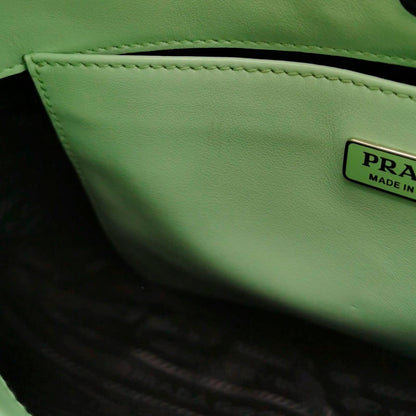 Prada Cleo Green Smooth Leather Shoulder Bag