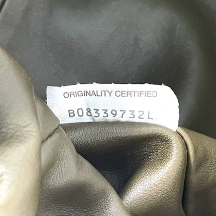 Bottega Veneta Pouch Calfskin Leather Dark Green Large