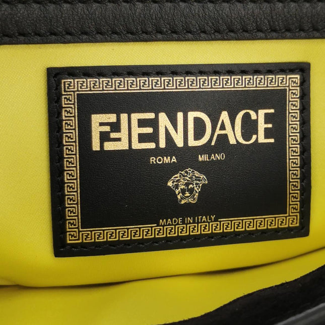 Fendi x Versace Baguette Black Suede With Multi-color Crystal Embellishment