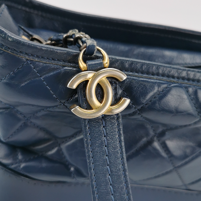 Chanel Gabrielle Hobo 2016 Navy Leather Small Crossbody Bag