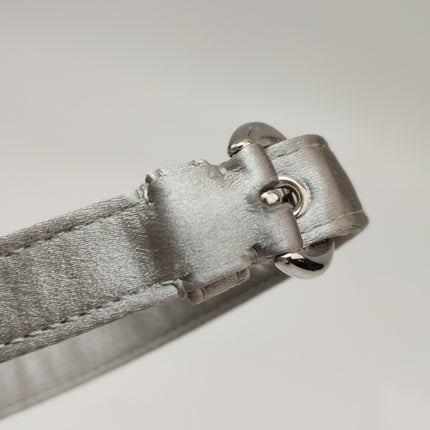 Lady Dior Mini Grey Silk with Crystals Silver Hardware