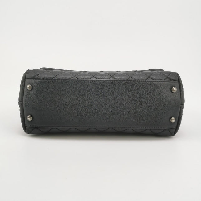 Chanel Coco Handle Medium Black Caviar Leather Silver Hardware, 2016