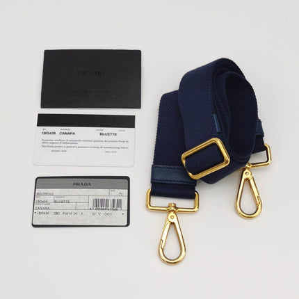 Sold Prada Canape Canvas Tote Small Navy with Strap