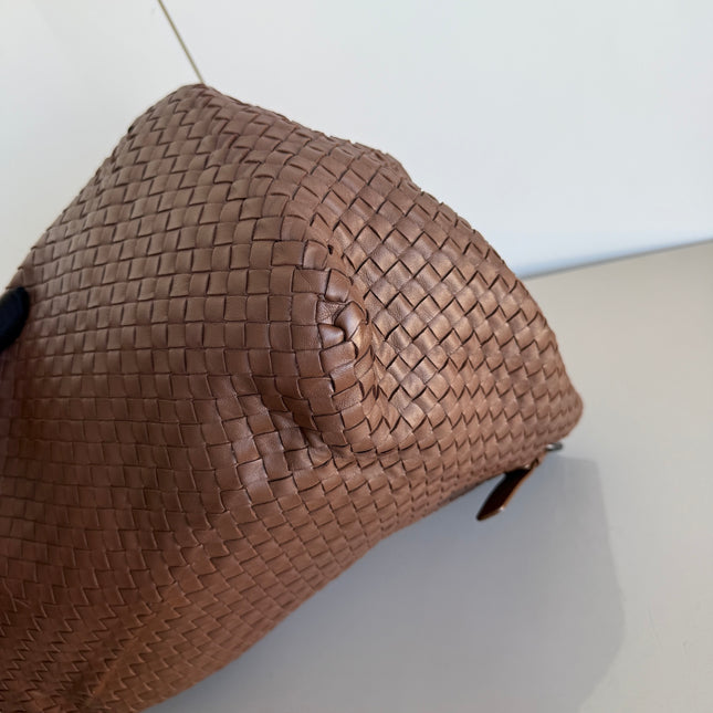 Bottega Veneta Cesta Shopper Tote Intrecciato Milk Chocolate Brown Leather Large 50cm