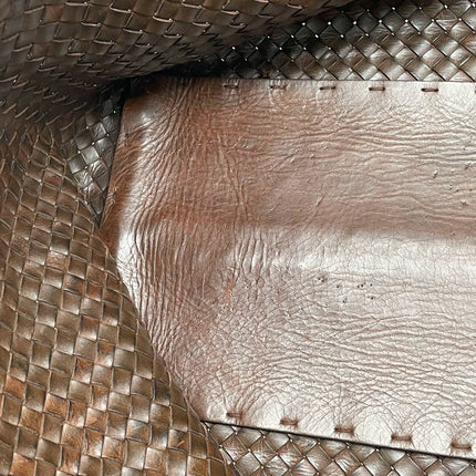 Sold Bottega Veneta Cabat Large Intreccio Leather Tote Bag Dark Chocolate Brown