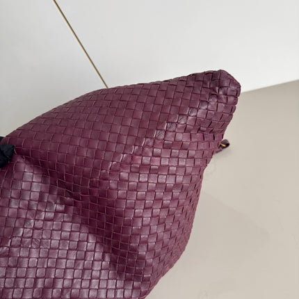 Bottega Veneta Maxi Convertible Tote Bag Wine Burgundy Leather Gold Hardware 50cm