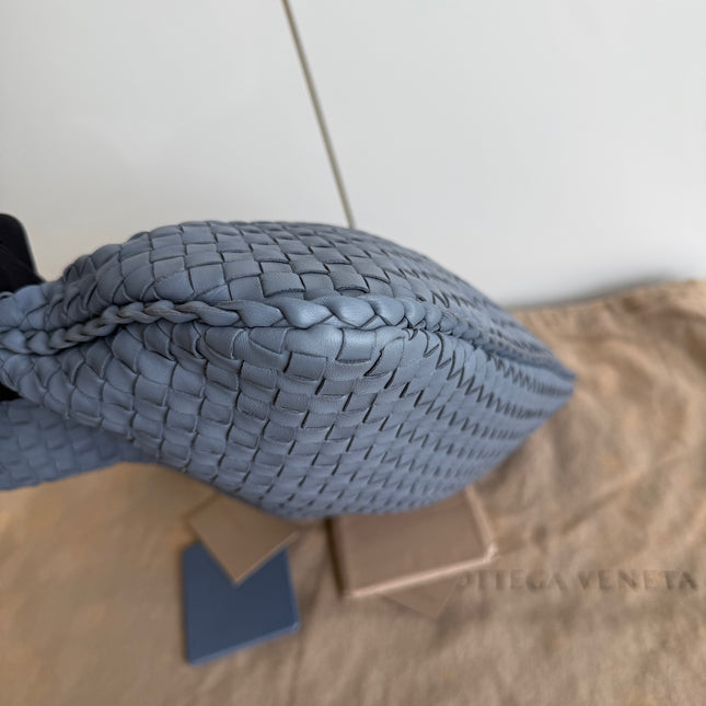 Bottega Veneta Veneta Hobo Misty Blue Intrecciato Leather Bag Medium 45cm