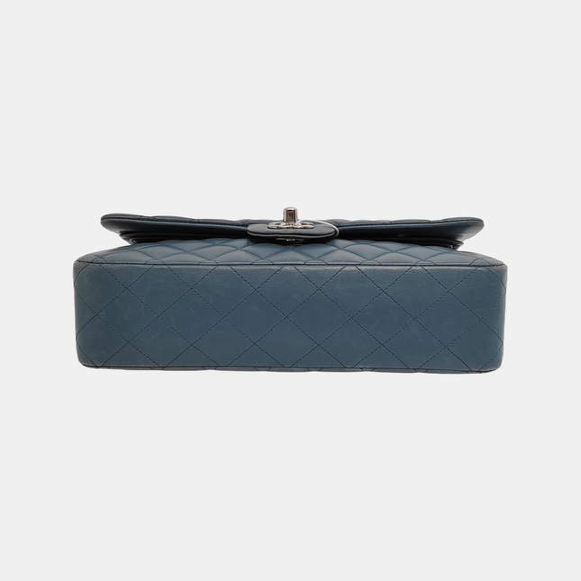 Chanel Timeless Classic Flap Medium Misty Blue Lambskin Leather Silver Hardware, 2012