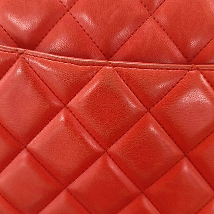 Sold Chanel Classic Flap 2009 Maxi Red Lambskin Leather Gold-tone Hardware