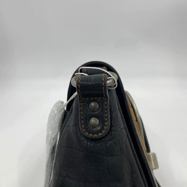 Sac bandoulière Dior Vintage Gaucho mini en cuir noir