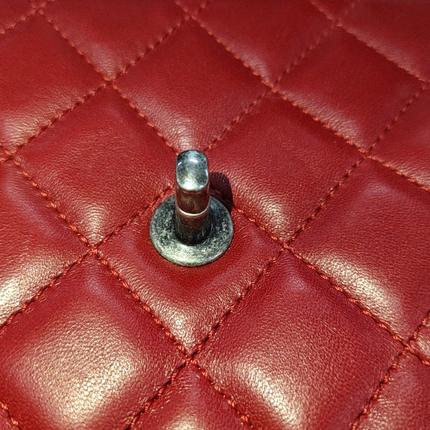 Sold Chanel Classic Flap Jumbo Large Red Calfskin Leather, 2013-2014