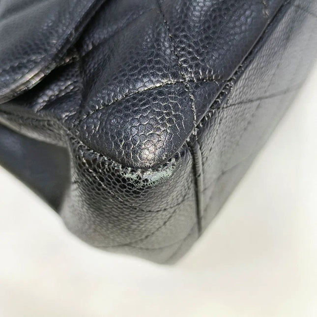 Chanel Classic Flap Maxi 2009 Black Caviar Leather Single Flap with Gold Hardware