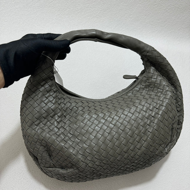 Sold Bottega Veneta Belly Hobo Intrecciato Grey Leather Medium 40cm