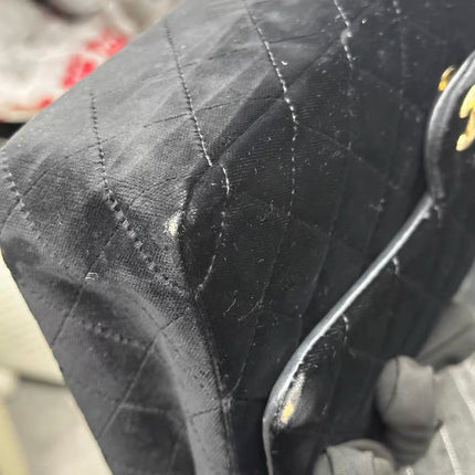 Chanel Classic Flap Medium Black Velvet Gold Hardware, 2014-2015