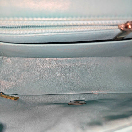 Chanel Classic Flap Mini Turquoise Blue Lambskin Leather Gold Hardware 2014