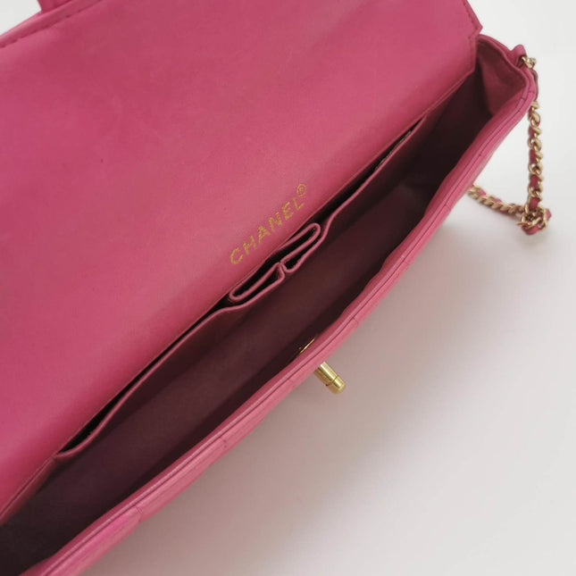 Sold Chanel East West Chocolate Bar Fuchsia Pink Leather