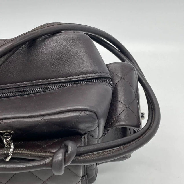 Chanel Cambon Multi-pocket Ligne Reporter Bag Medium Dark Brown Calfskin Leather