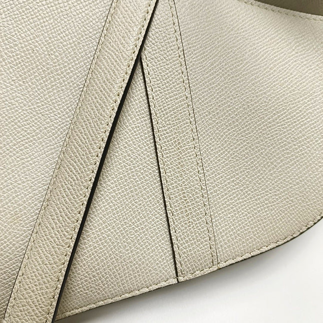 Dior Saddle Medium 2021 White Grained Leather Handbag
