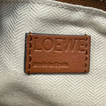 Loewe Puzzle Small Leather Woven Braided Tan Brown Crossbody Bag