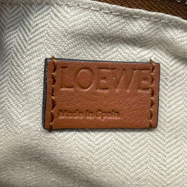 Loewe Puzzle Small Leather Woven Braided Tan Brown Crossbody Bag