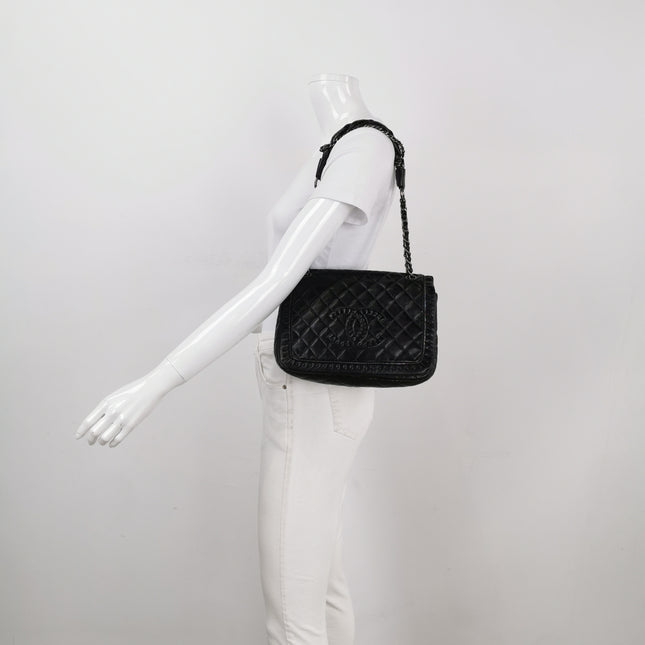 Chanel Istanbul Flap Bag 2011 Medium Leather and Knot Chain Redyed Black