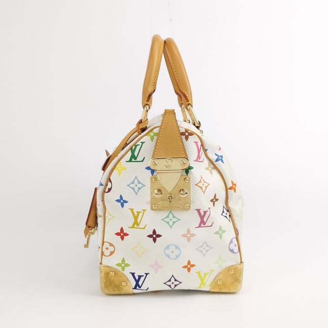 Louis Vuitton x Takashi Murakami Speedy 30 Lock White Multicolor