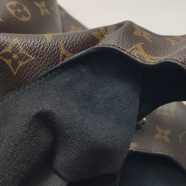 Louis Vuitton Atlantis Large Brown Monogram Canvas Bucket Bag with Strap