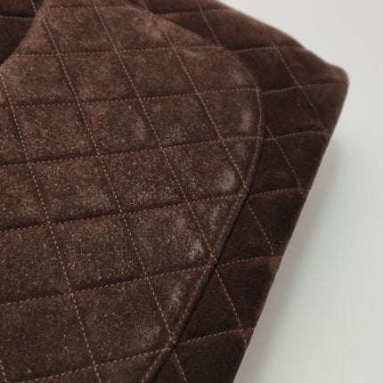 Chanel Classic Flap Maxi Chocolate Brown Suede Leather Giant Gold CC Logo