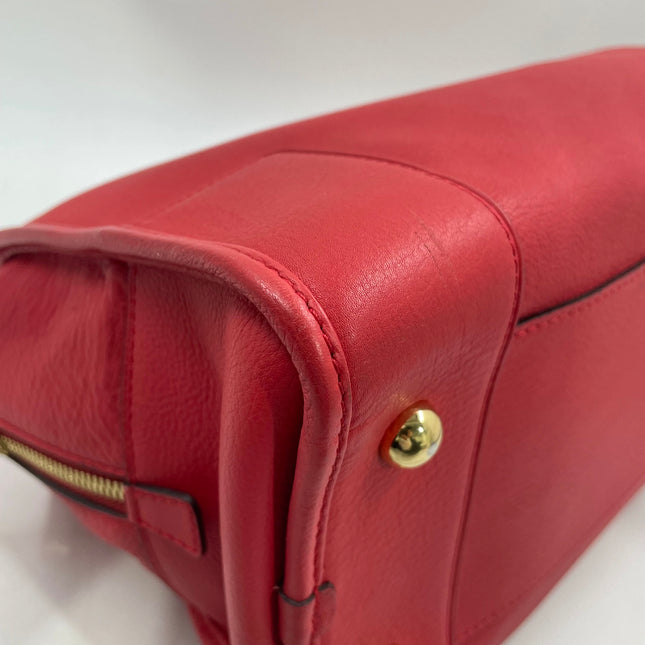 Loewe Amazona 36 Medium Red Leather Snail Lock Gold-tone Hardware