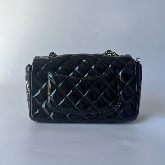 Sold Chanel Classic Flap Rectangular Mini Black Patent Leather Silver Hardware, 2012-2013