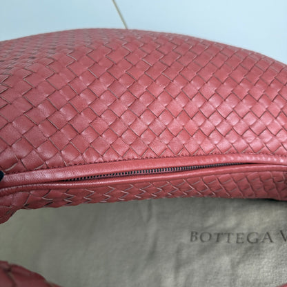 Bottega Veneta Veneta Hobo Medium Brick Red Intrecciato Leather Bag 47cm