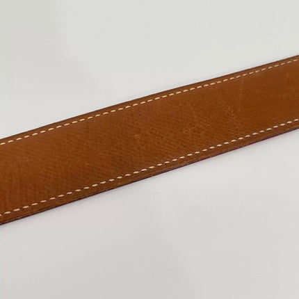 Hermès Constance H Belt Red and Gold Clemence Leather Size 70