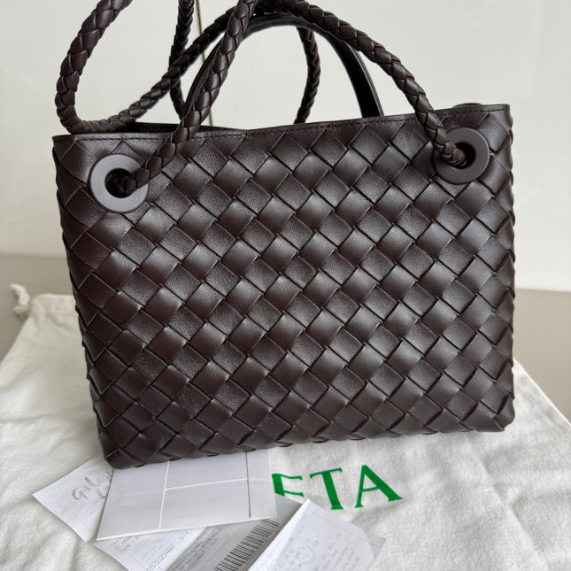 Bottega Veneta Small Andiamo Fondant Dark Chocolate Brown Intrecciato Handbag