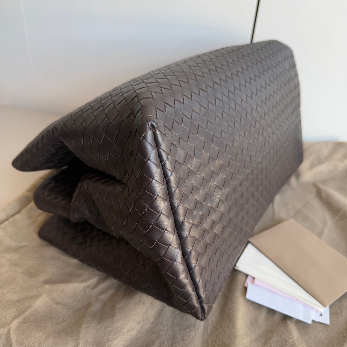 Bottega Veneta Roma Large Intrecciato Nappa Leather Dark Brown 35cm