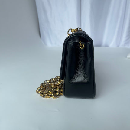 Chanel Diana Flap Bag Mini Black Leather Bijou Chain