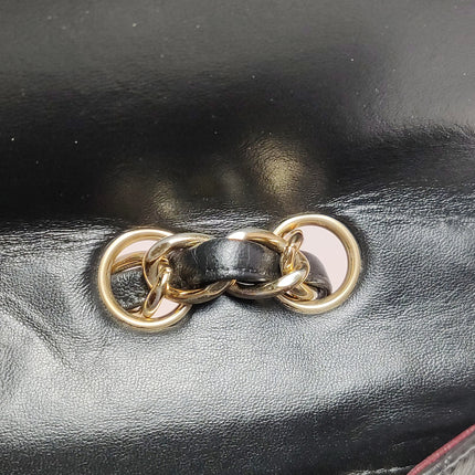Chanel Classic Flap Jumbo Black Lambskin Leather Single Flap Gold Hardware 2009-2010