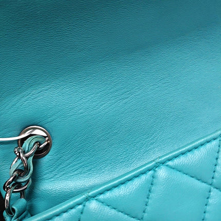 Chanel Classic Flap Mini Turquoise Blue Lambskin Leather Gold Hardware 2014