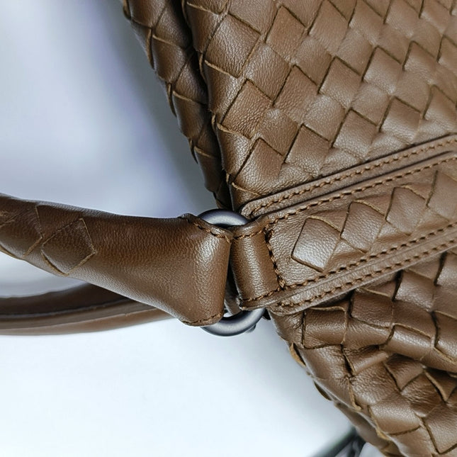 Bottega Veneta Maxi Convertible Tote Dark Chocolate Brown Leather 50cm