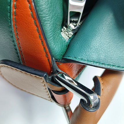 Loewe Puzzle Small Green Orange Stripes Crossbody Bag 2019