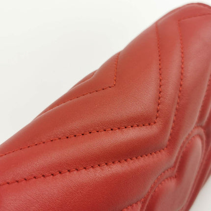 Sold Gucci Marmont Super Mini Flap Leather Bag Red Leather
