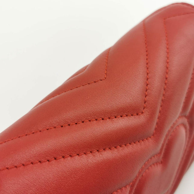 Sold Gucci Marmont Super Mini Flap Leather Bag Red Leather