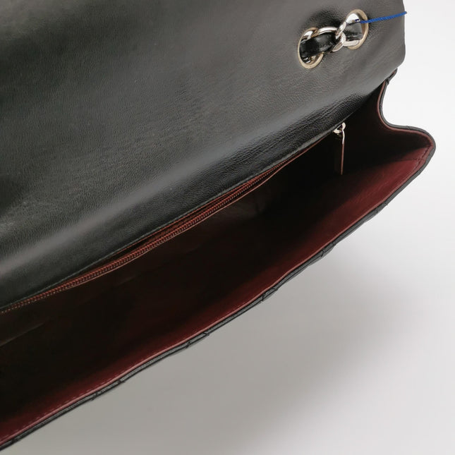 Chanel Classic Flap Jumbo Black Lambskin Leather Single Flap with Silver Hardware 2009-2010