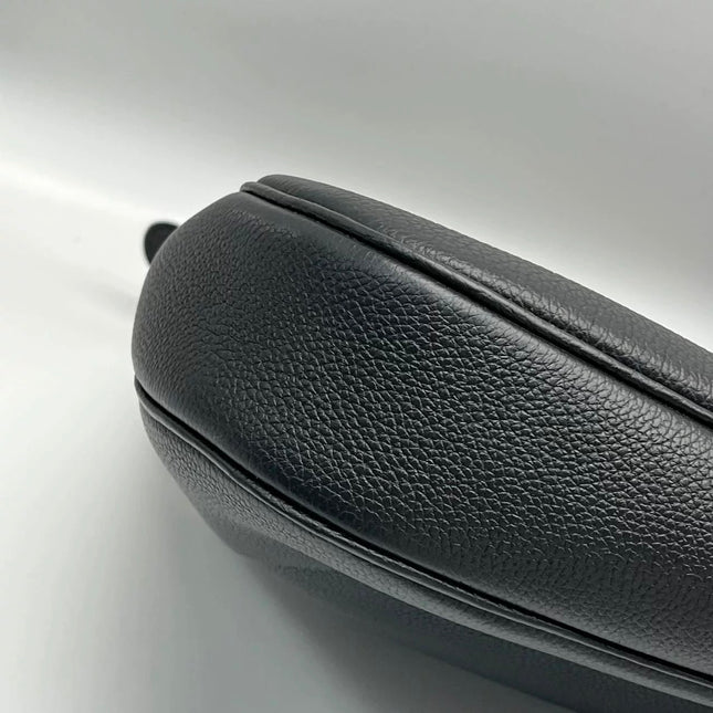 Gucci Jackie 1961 Black Large Pebbled Leather Shoulder Bag with Strap