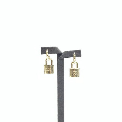 Chanel Padlock Gold-tone Earrings