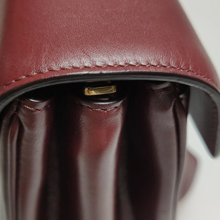 Celine 16 Bag Medium Burgundy Smooth Calfskin Leather With Strap