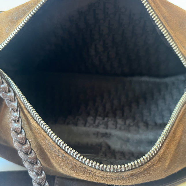 Dior Flight Medium Shoulder Bag Tan Brown Shearling